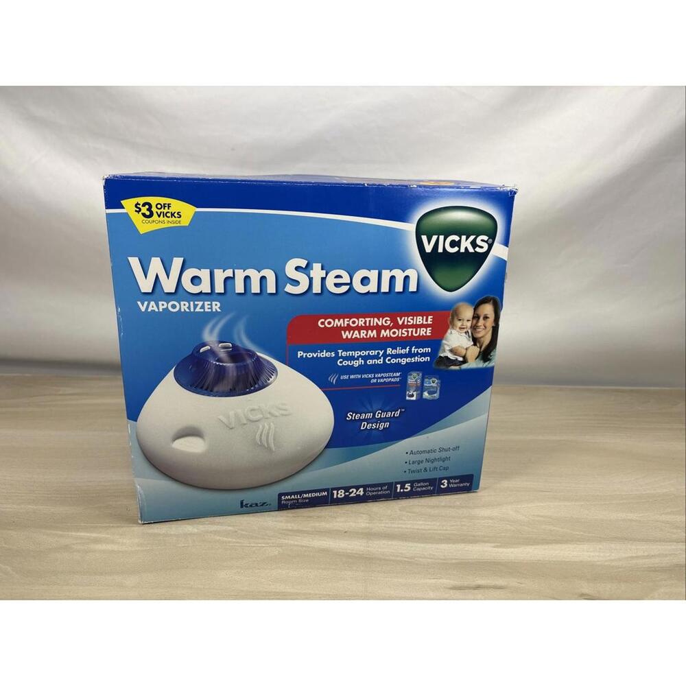 Vicks Warm Steam Vaporizer V150SGN 1.5 Gal Cough/Congestion Breathing Light